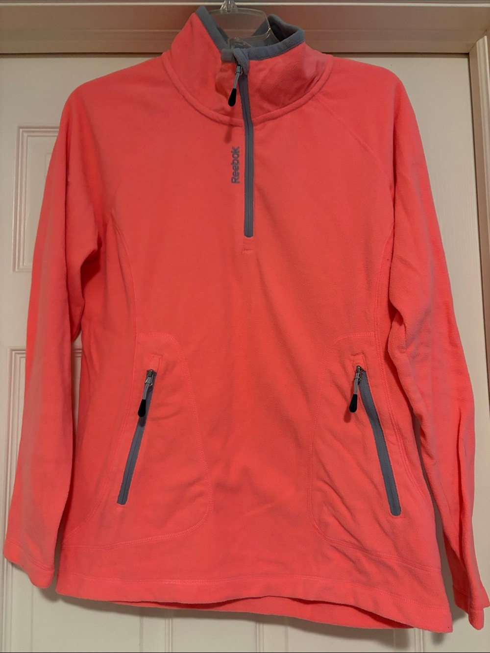 Reebok Coral Half-Zip Ski Fleece with Gray Trim